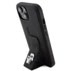 Husa Karl Lagerfeld Saffiano Grip Stand Metal Logo pentru iPhone 15 Black