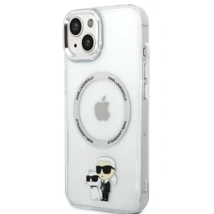 Husa Karl Lagerfeld IML Karl and Choupette NFT MagSafe pentru iPhone 15 Plus Transparent