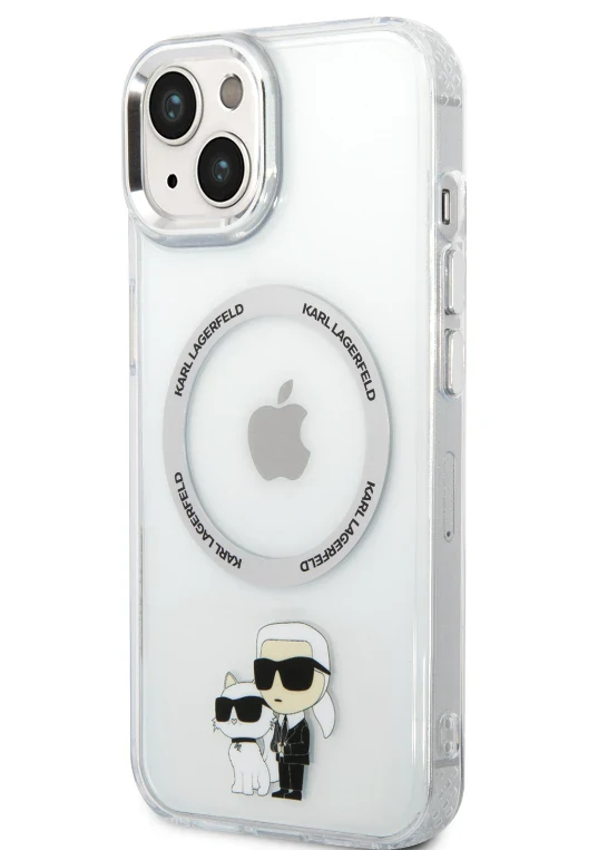 Husa Karl Lagerfeld IML Karl and Choupette NFT MagSafe pentru iPhone 15 Transparent thumb