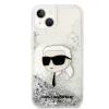 Husa Karl Lagerfeld Liquid Glitter Karl Head pentru iPhone 15 Silver