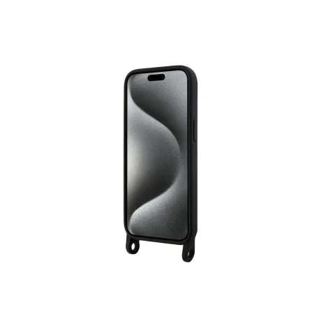 Husa Karl Lagerfeld Liquid Silicone Crossbody Ikonik pentru iPhone 15 Pro Max Black
