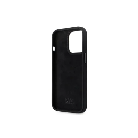 Husa Karl Lagerfeld Liquid Silicone Ikonik NFT pentru iPhone 15 Plus Black