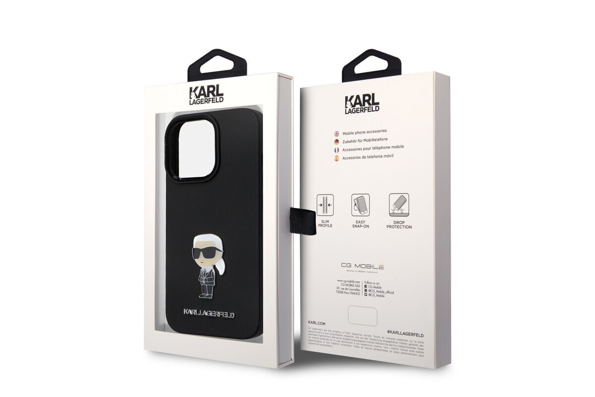 Husa Karl Lagerfeld Liquid Silicone Ikonik NFT pentru iPhone 15 Plus Black thumb