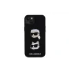 Husa Karl Lagerfeld Liquid Silicone Karl and Choupette Heads pentru Phone 15 Negru