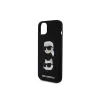 Husa Karl Lagerfeld Liquid Silicone Karl and Choupette Heads pentru Phone 15 Negru