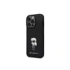 Husa Karl Lagerfeld Liquid Silicone Metal Ikonik pentru iPhone 15 Pro Max Black