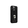 Husa Karl Lagerfeld Liquid Silicone Metal Ikonik pentru iPhone 15 Pro Max Black