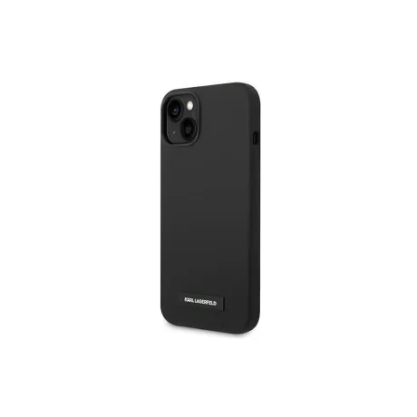 Husa Karl Lagerfeld Liquid Silicone Plaque MagSafe pentru iPhone 15 Black
