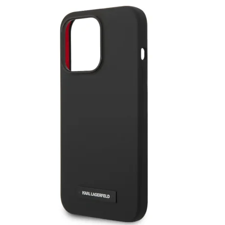 Husa Karl Lagerfeld Liquid Silicone Plaque MagSafe pentru iPhone 15 Pro Black