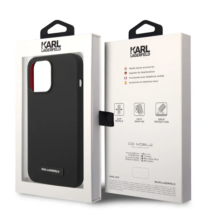 Husa Karl Lagerfeld Liquid Silicone Plaque MagSafe pentru iPhone 15 Pro Black