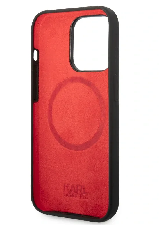 Husa Karl Lagerfeld Liquid Silicone Plaque MagSafe pentru iPhone 15 Pro Black