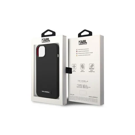 Husa Karl Lagerfeld Liquid Silicone Plaque MagSafe pentru iPhone 15 Pro Max Black
