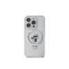 Husa Karl Lagerfeld Ringstand Karl and Choupette MagSafe pentru iPhone 15 Pro Max White
