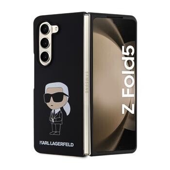 Karl Lagerfeld Liquid Silicone Ikonik NFT Zadni Kryt pro Samsung Galaxy Z Fold 5 Black thumb
