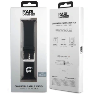 Curea de ceas Karl Lagerfeld Choupette Head NFT pentru Apple Watch 38/40 Black thumb