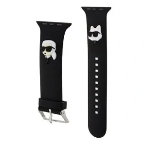 Curea de ceas Karl Lagerfeld Karl and Choupette Head NFT pentru Apple Watch 42/44 Black