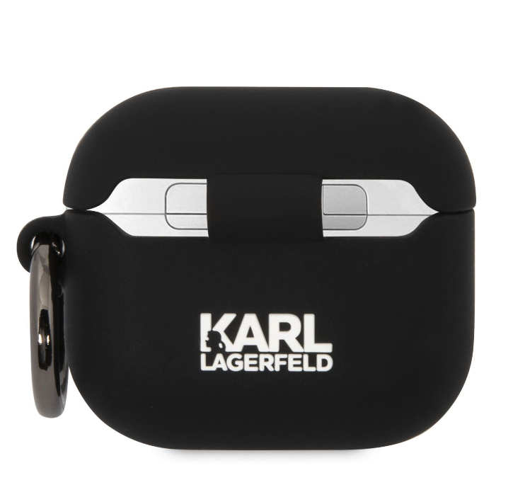 Husa Karl Lagerfeld 3D Logo NFT Karl and Choupette Silicon pentru AirPods 3 Black thumb