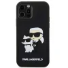 Husa Karl Lagerfeld 3D Rubber Karl and Choupette pentru iPhone 12/12 Pro Black