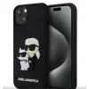 Husa Karl Lagerfeld 3D Rubber Karl and Choupette pentru iPhone 14 Black