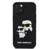 Husa Karl Lagerfeld 3D Rubber Karl and Choupette pentru iPhone 14 Black