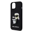 Husa Karl Lagerfeld 3D Rubber Karl and Choupette pentru iPhone 14 Black