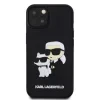 Husa Karl Lagerfeld 3D Rubber Karl and Choupette pentru iPhone 15 Negru