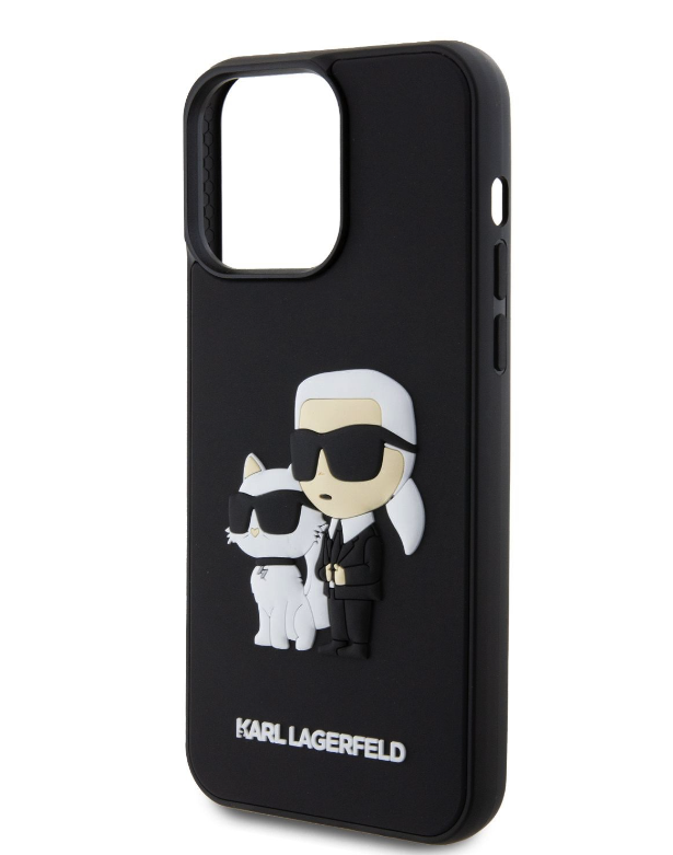 Husa Karl Lagerfeld 3D Rubber Karl and Choupette pentru iPhone 15 Pro Max Black thumb