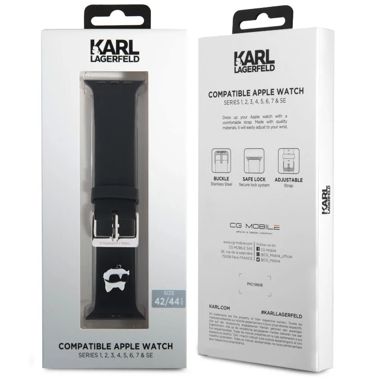 Husa Karl Lagerfeld Choupette Head NFT pentru Apple Watch 42/44 Black thumb