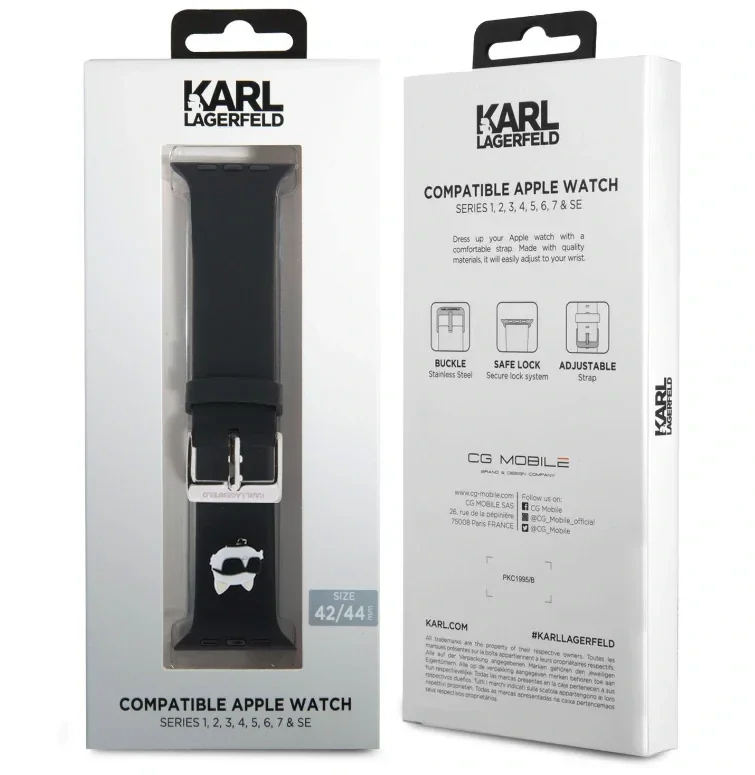Husa Karl Lagerfeld Choupette Head NFT pentru Apple Watch 42/44 Black