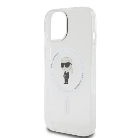 Husa Karl Lagerfeld IML Ikonik MagSafe pentru iPhone 15 Transparent