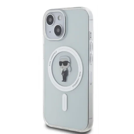 Husa Karl Lagerfeld IML Ikonik MagSafe pentru iPhone 15 Transparent