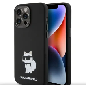 Husa Karl Lagerfeld Liquid Silicone Choupette NFT pentru iPhone 15 Pro Max Black