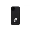 Husa Karl Lagerfeld PU Saffiano Card Slot Metal Karl and Choupette pentru iPhone 15 Black