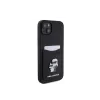 Husa Karl Lagerfeld PU Saffiano Card Slot Metal Karl and Choupette pentru iPhone 15 Black