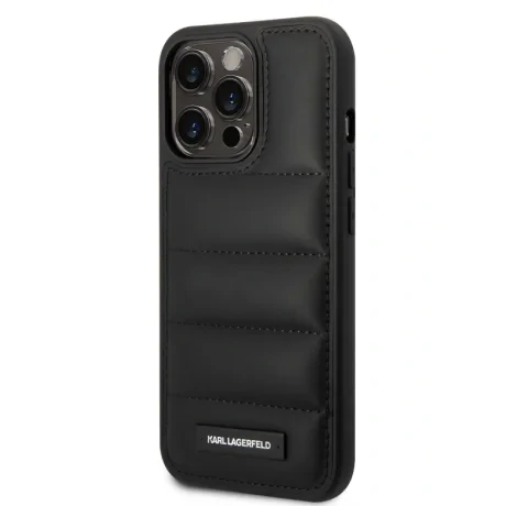 Husa Karl Lagerfeld Quilted Puffy Metal Logo Zadni pentru iPhone 15 Pro Max Black