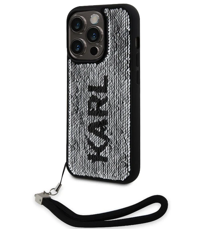 Husa Karl Lagerfeld Sequins Reversible pentru iPhone 15 Pro Max Black/Silver thumb