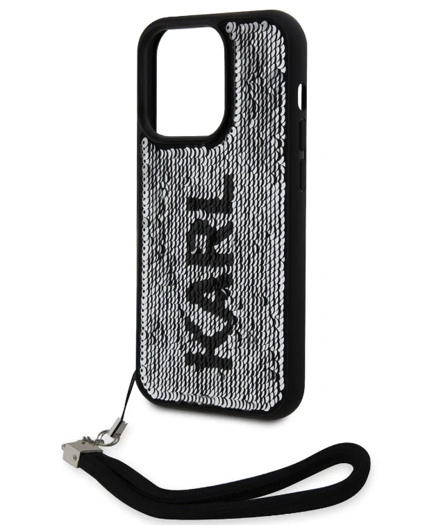 Husa Karl Lagerfeld Sequins Reversible pentru iPhone 15 Pro Max Black/Silver thumb