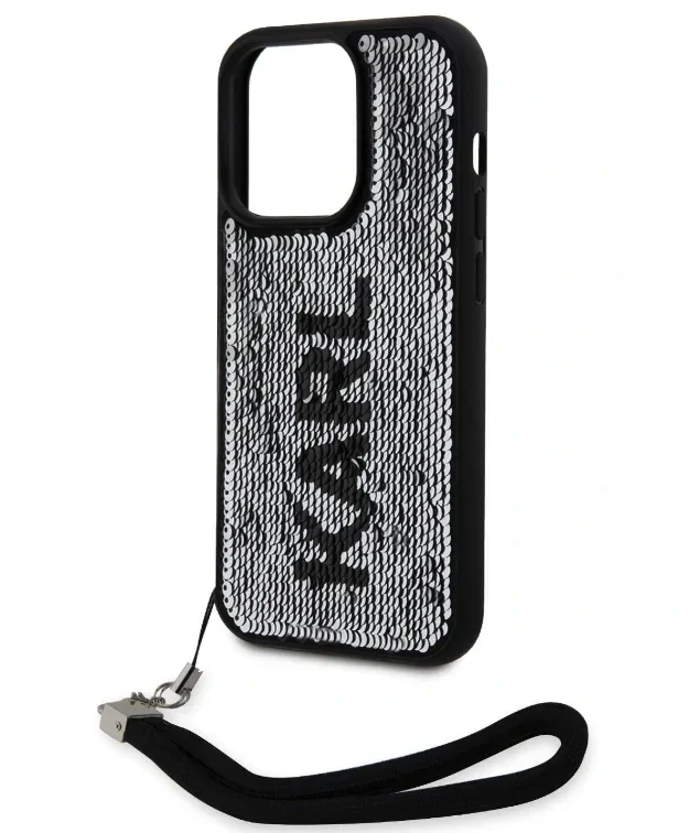 Husa Karl Lagerfeld Sequins Reversible Zadni pentru Phone 15 Pro Black/Silver