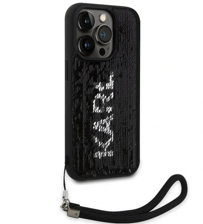 Husa Karl Lagerfeld Sequins Reversible Zadni pentru Phone 15 Pro Black/Silver