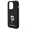 Husa Karl Lagerfeld Fixed Glitter Metal Ikonik pentru iPhone 15 Pro Black