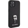 Husa Karl Lagerfeld Fixed Glitter Metal Ikonik pentru iPhone 15 Black