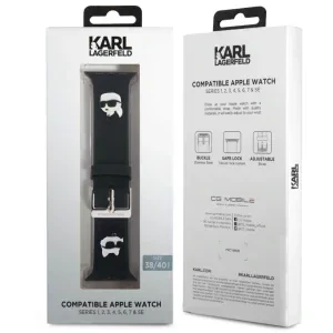 Curea Karl Lagerfeld Karl and Choupette Head NFT pentru Apple Watch 38/40 Black
