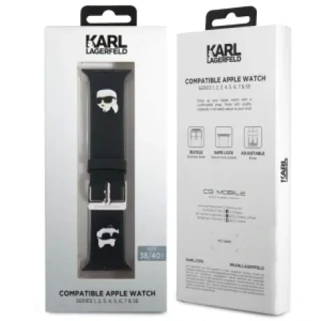 Curea Karl Lagerfeld Karl and Choupette Head NFT pentru Apple Watch 38/40 Black