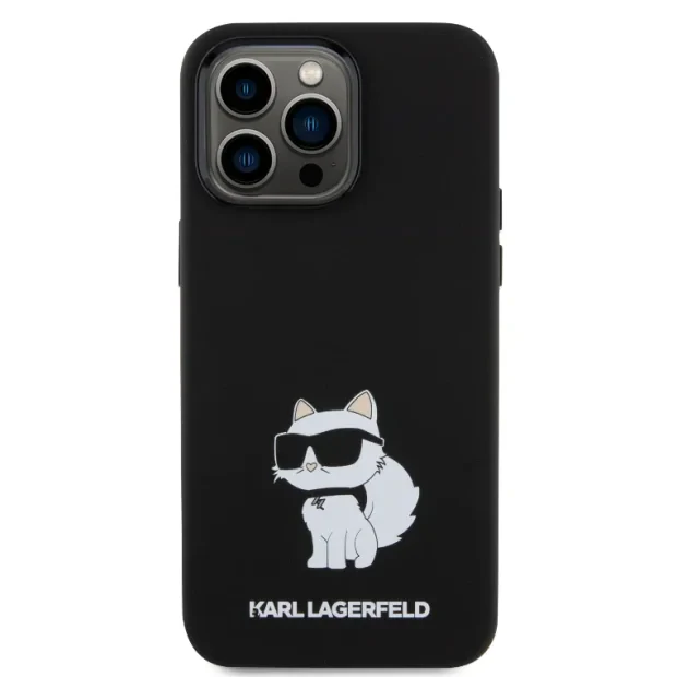 Husa Karl Lagerfeld Liquid Silicone Choupette NFT pentru iPhone 15 Pro Black