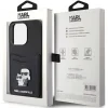 Husa Karl Lagerfeld PU Saffiano Card Slot Metal Karl and Choupette pentru iPhone 15 Pro Black