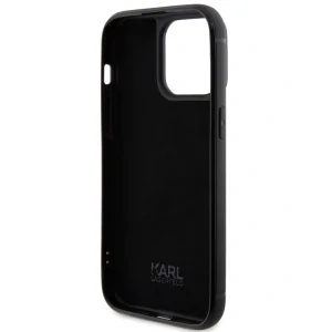 Husa Karl Lagerfeld Rhinestone Plate Metal Logo pentru iPhone 15 Black thumb
