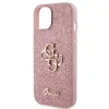 Husa Guess PU Fixed Glitter 4G Metal Logo pentru iPhone 13 Pink