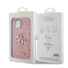 Husa Guess PU Fixed Glitter 4G Metal Logo pentru iPhone 13 Pink