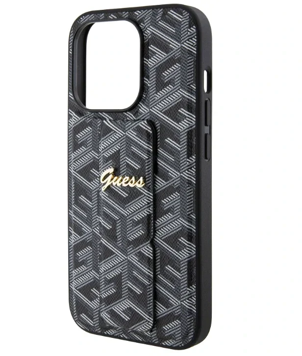 Husa Guess PU Grip Stand G Cube pentru iPhone 15 Pro Black