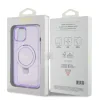 Husa Guess IML Ring Stand Glitter MagSafe pentru iPhone 15 Mov